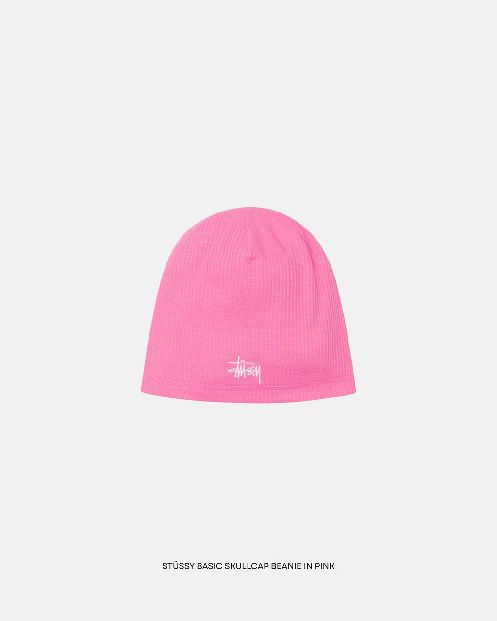 Stüssy Pink Waffle Skullcap Beanie