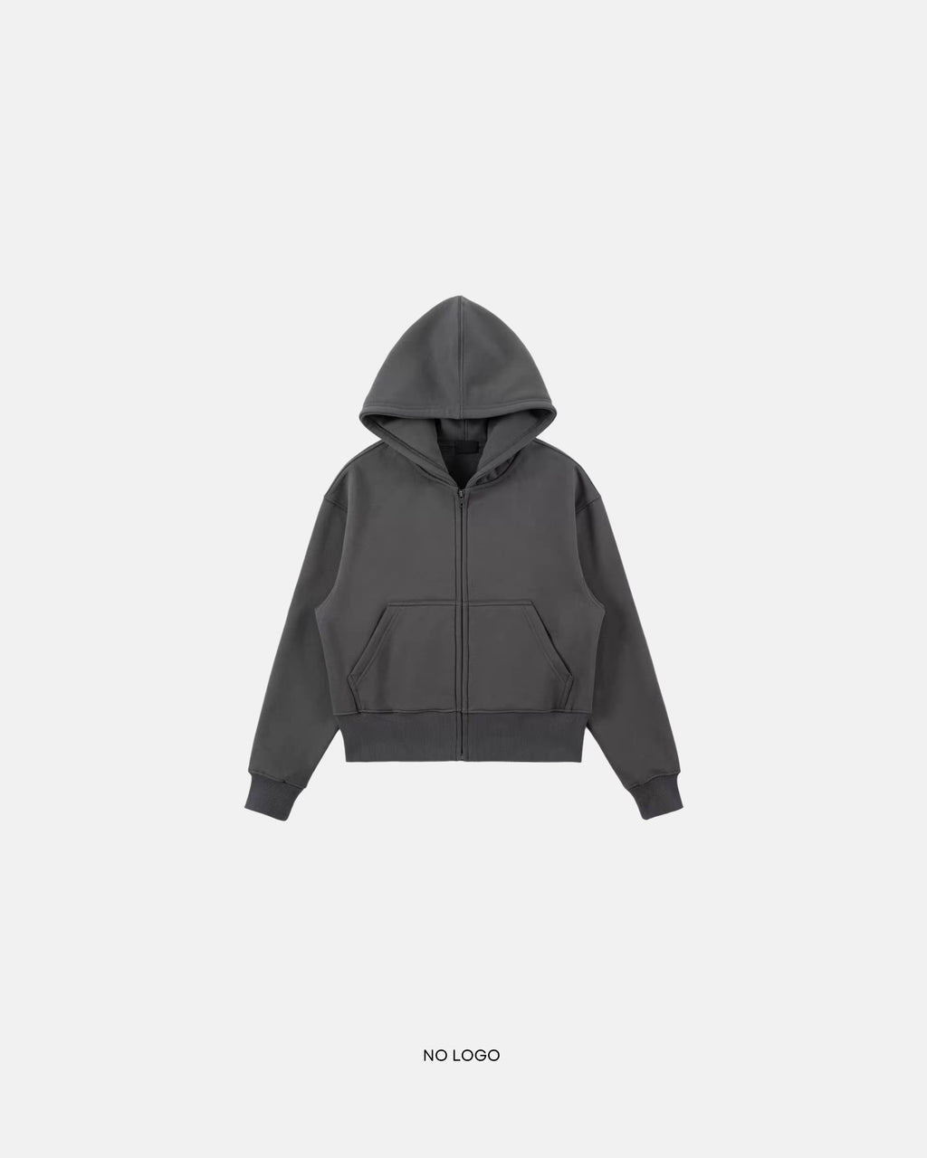 No logo zip-up hoodie