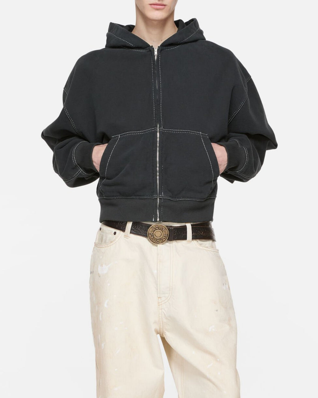 Acne studios hooded zip-up sweater