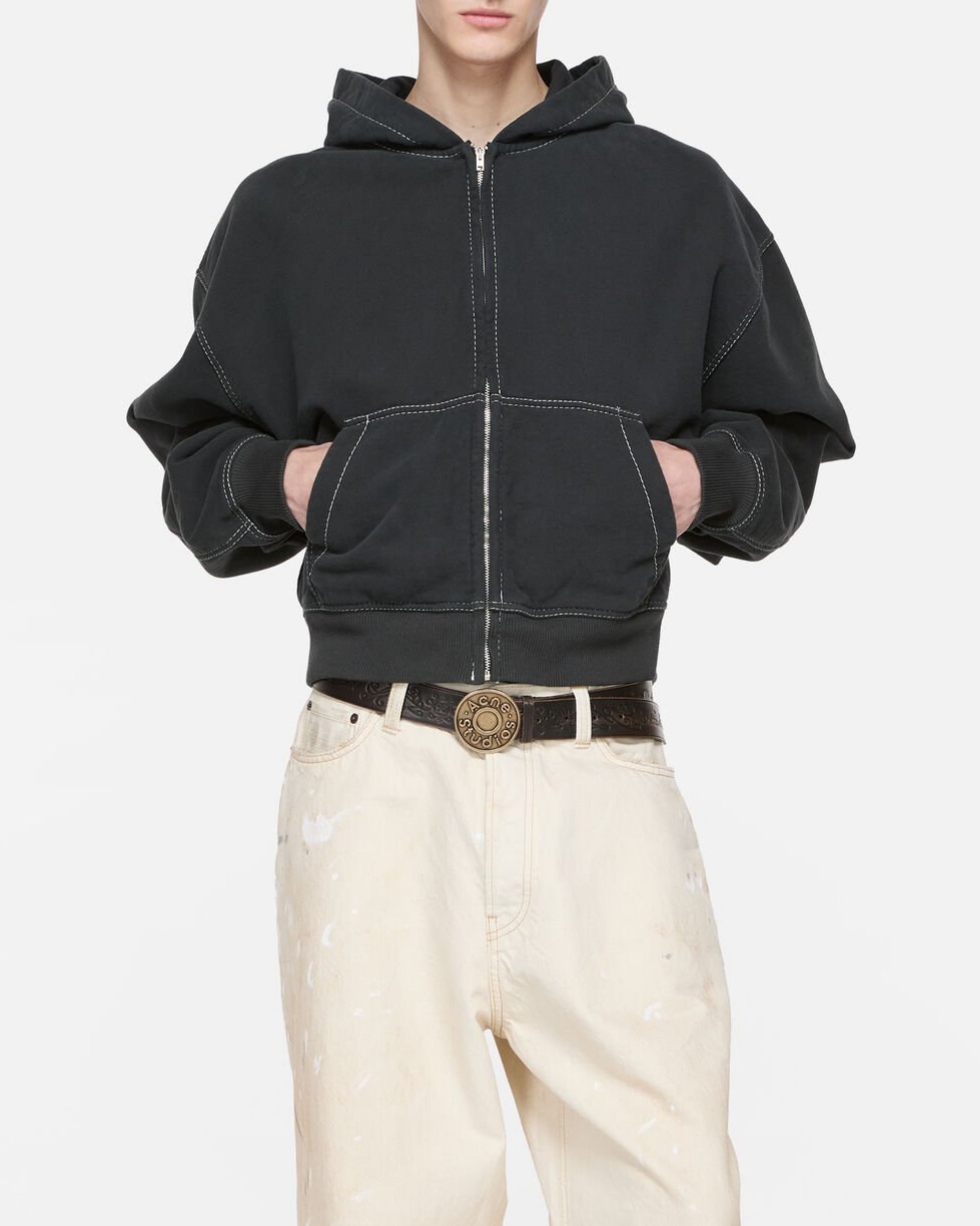 Acne studios HOODED ZIP-UP SWEATER