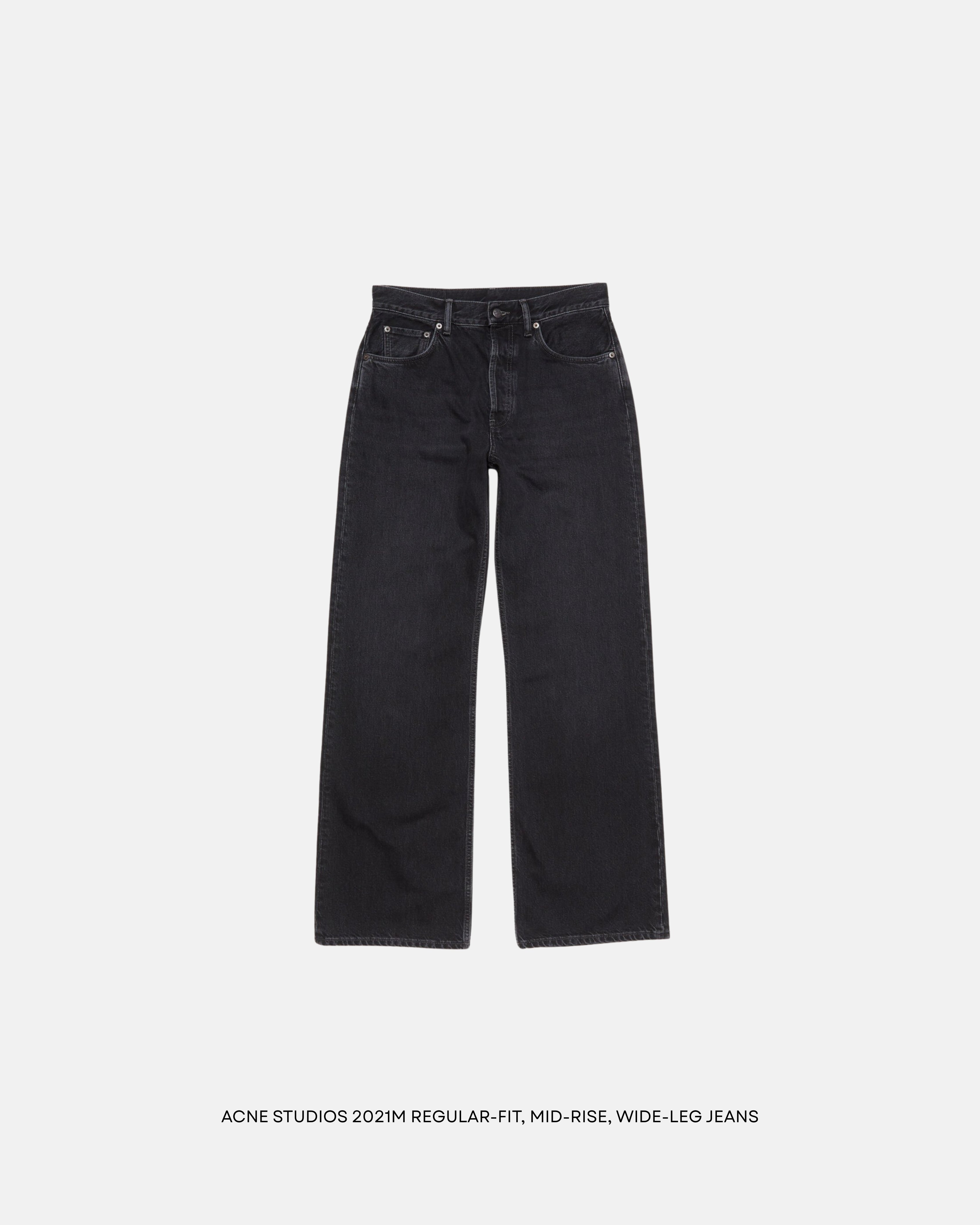 Acne Studios 2021M Regular Fit Mid Rise Wide Leg Jeans
