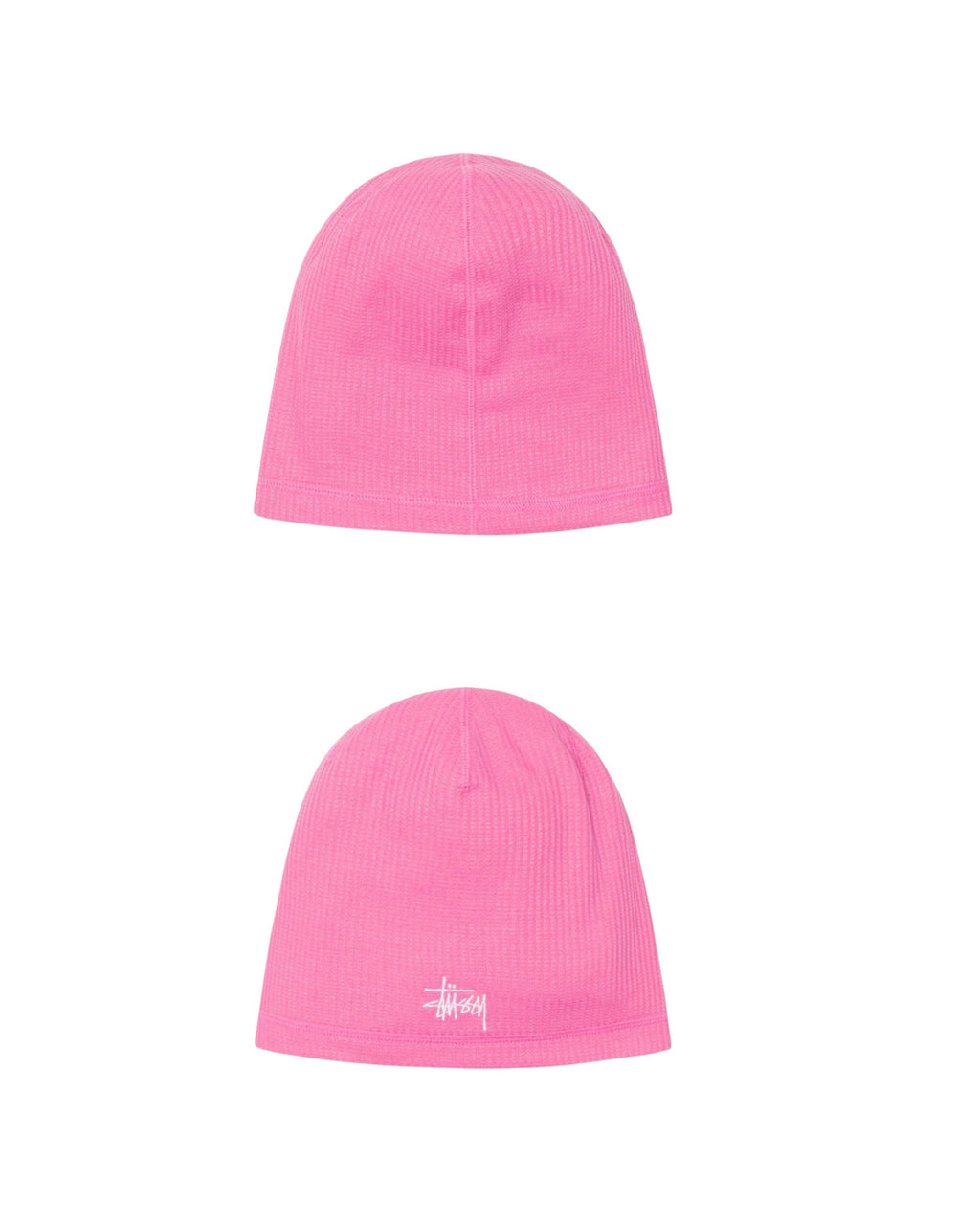 Stüssy Pink Waffle Skullcap Beanie