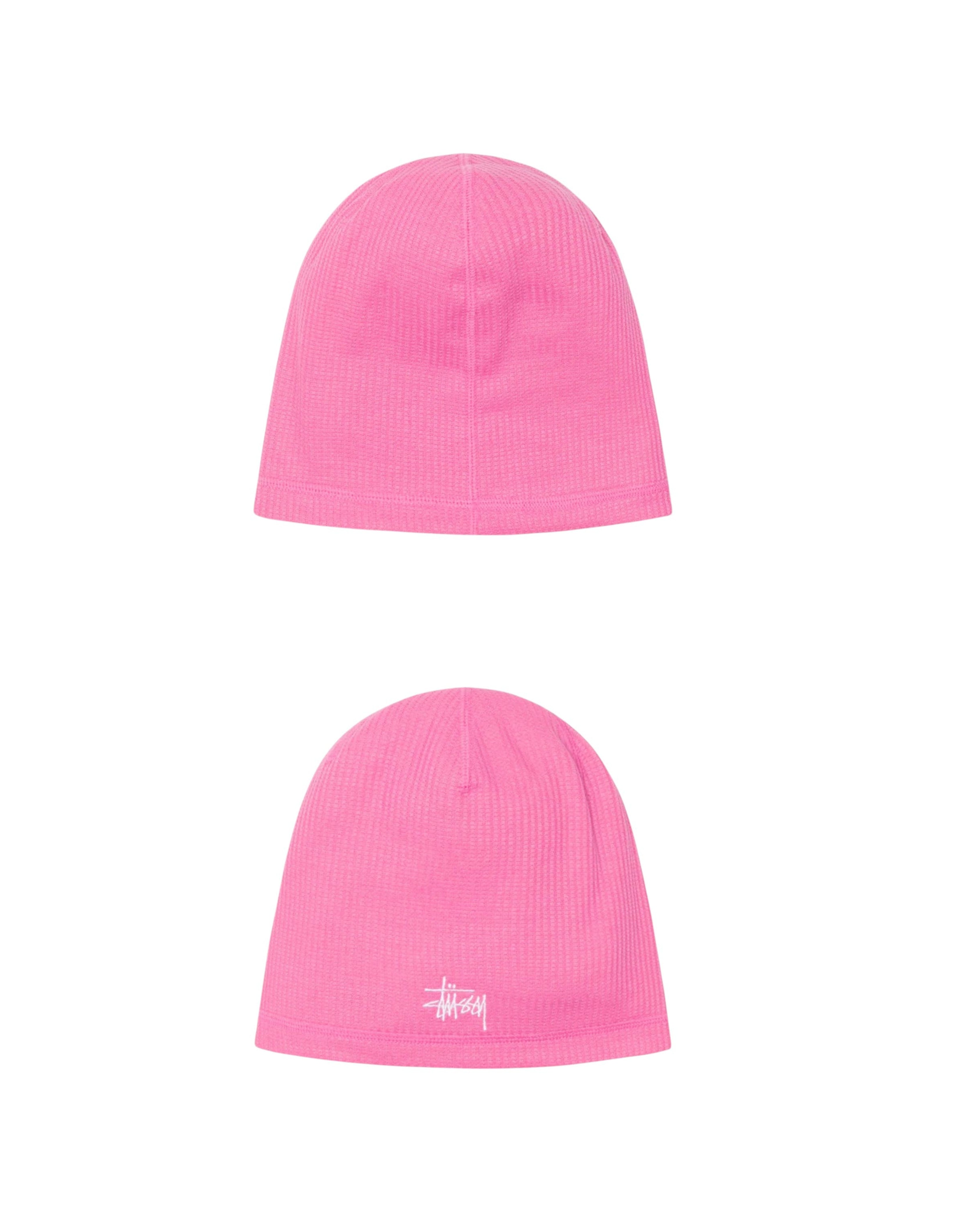 Stüssy Pink Waffle Skullcap Beanie