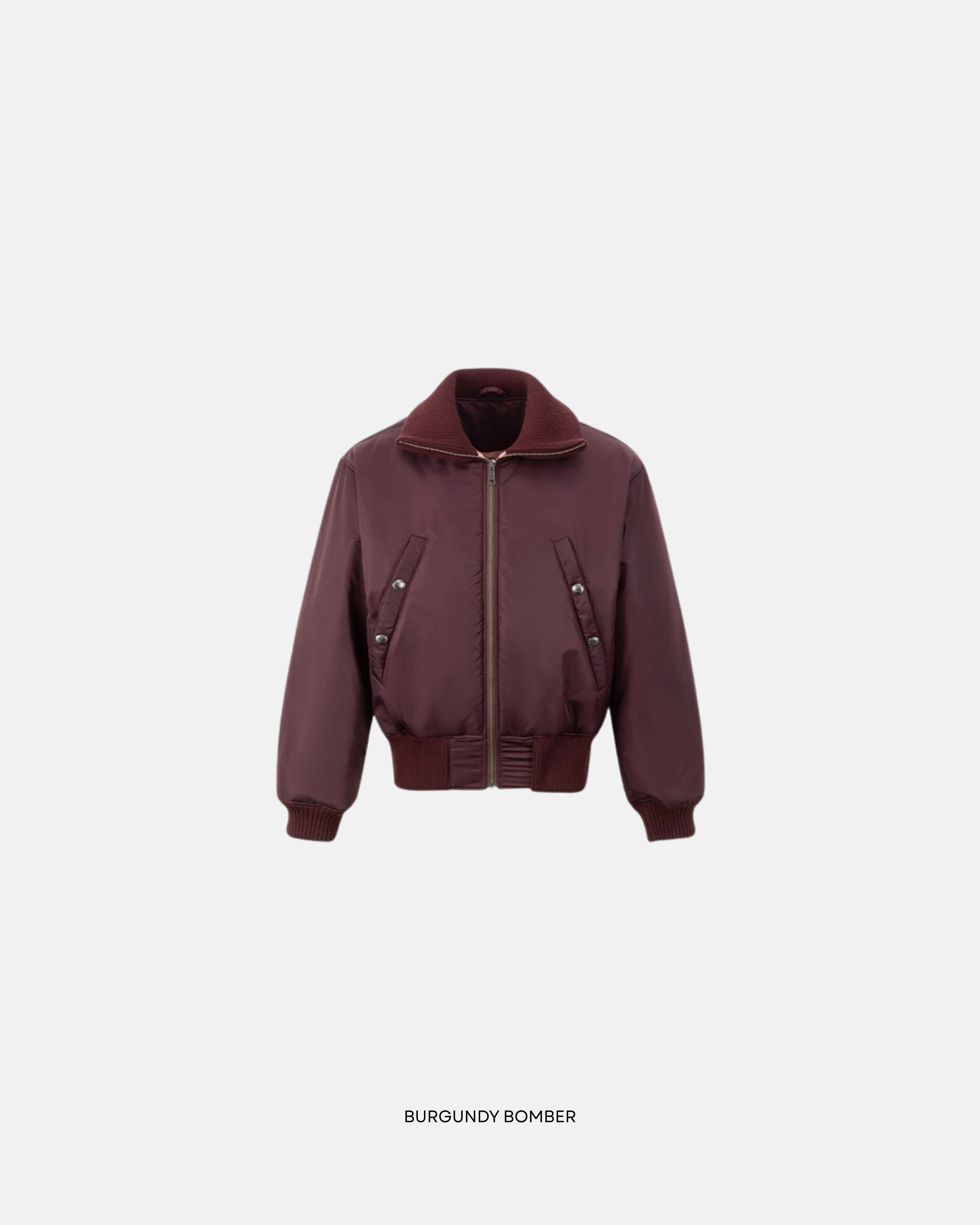 burgundy bomber jacket