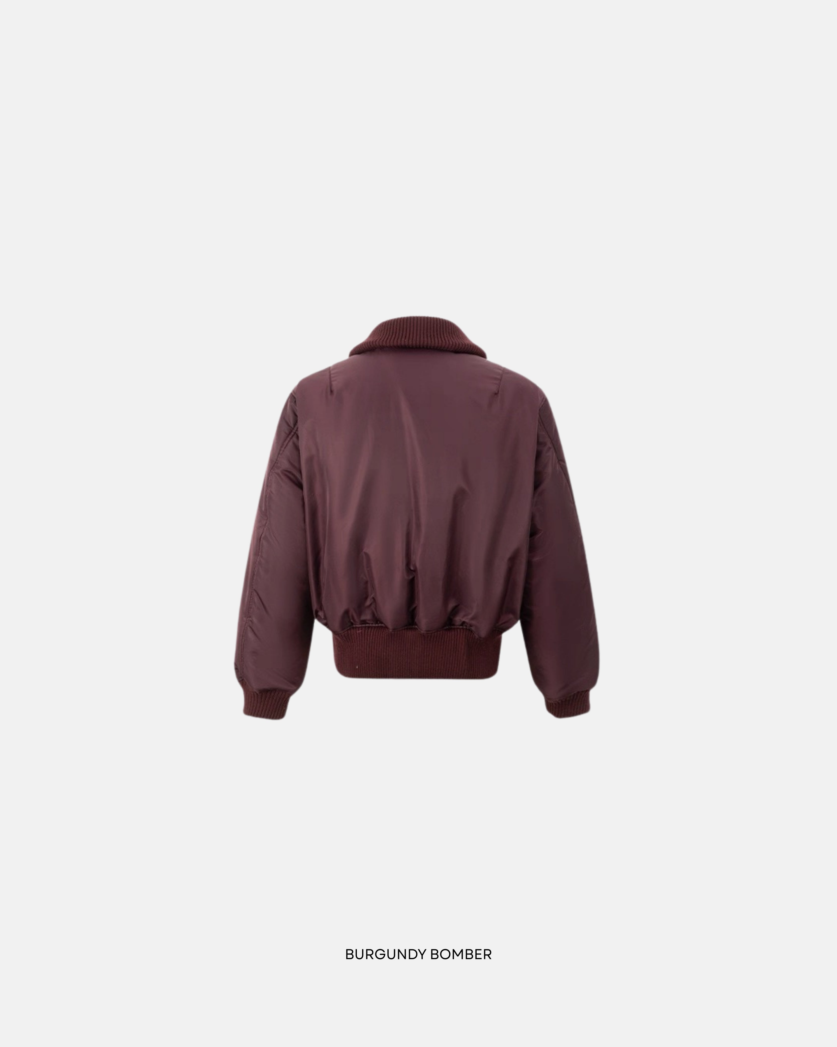 burgundy bomber jacket