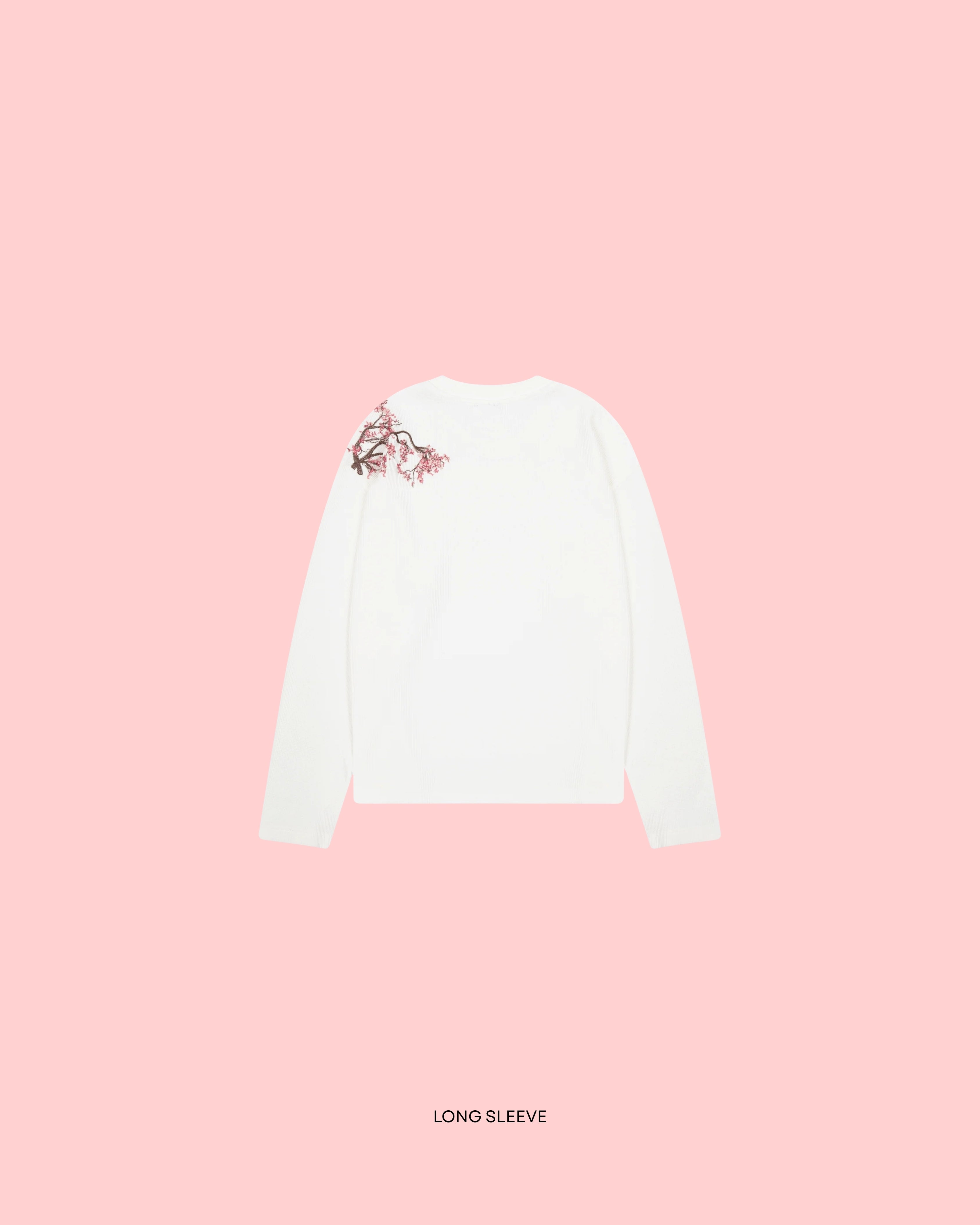 Blossom Embroidered Waffle Knit Long Sleeve T Shirt