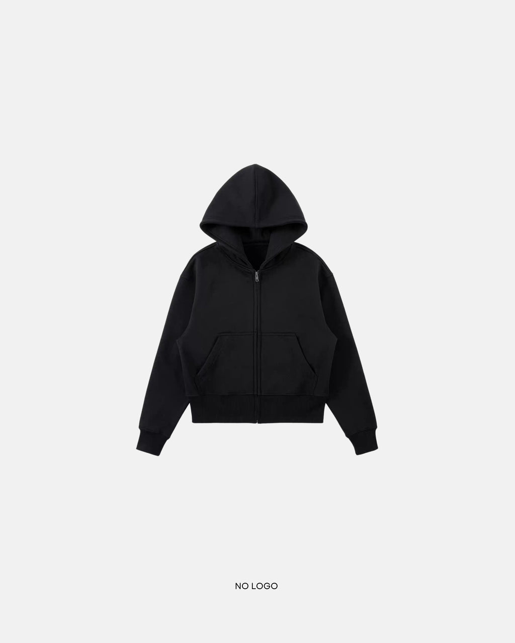 No logo zip-up hoodie