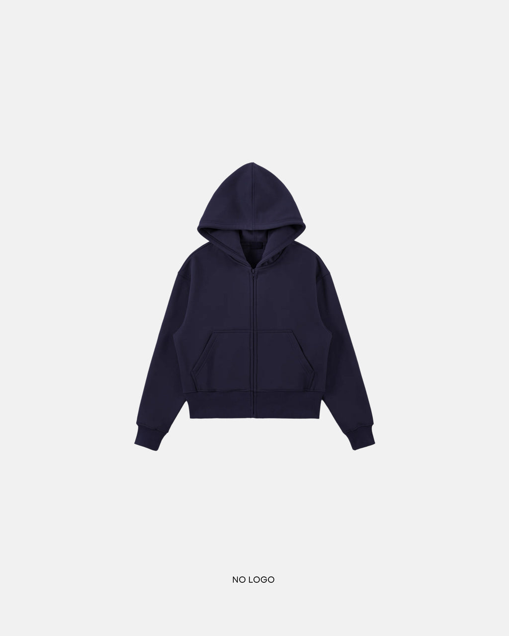 No logo zip-up hoodie