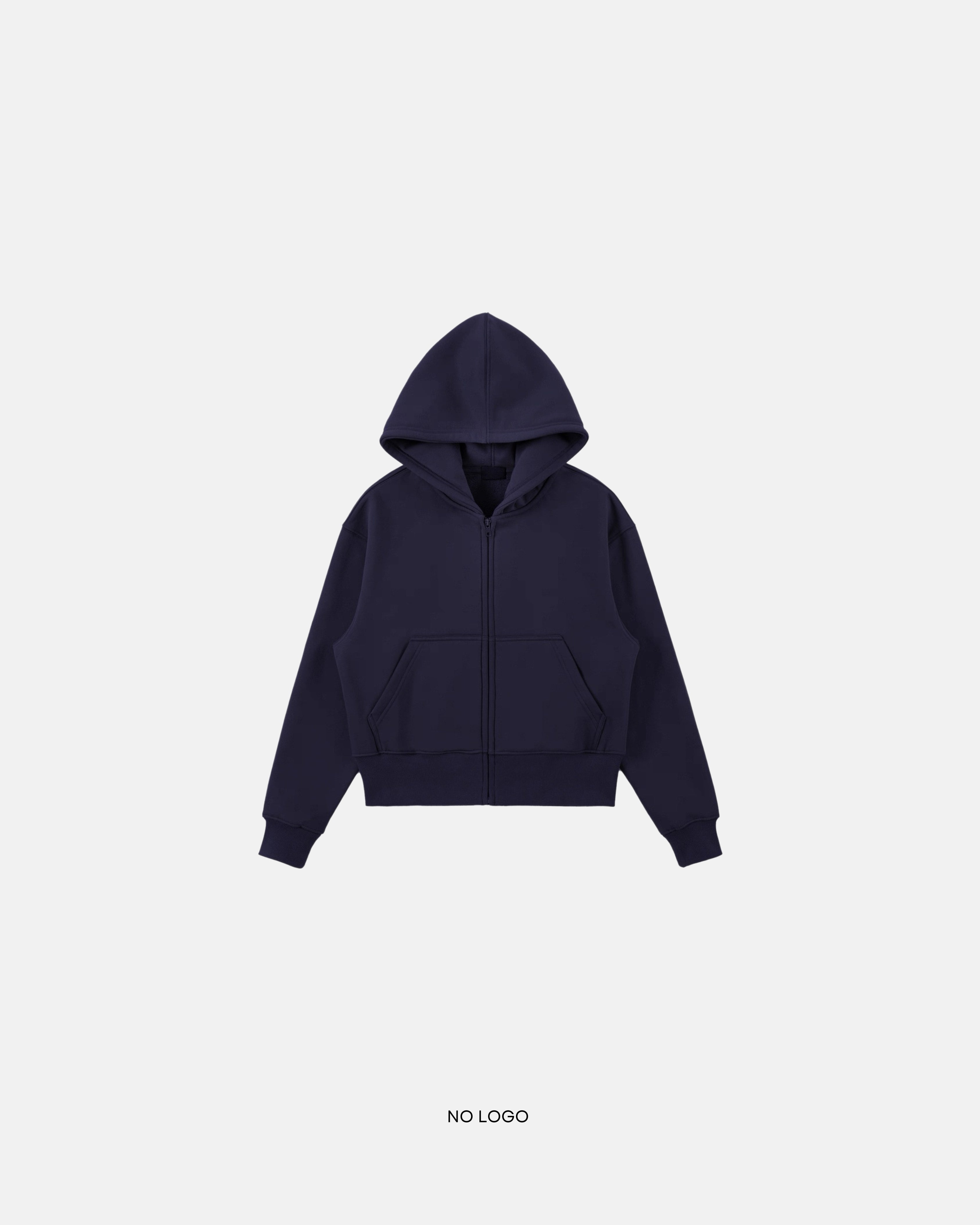 No logo zip-up hoodie