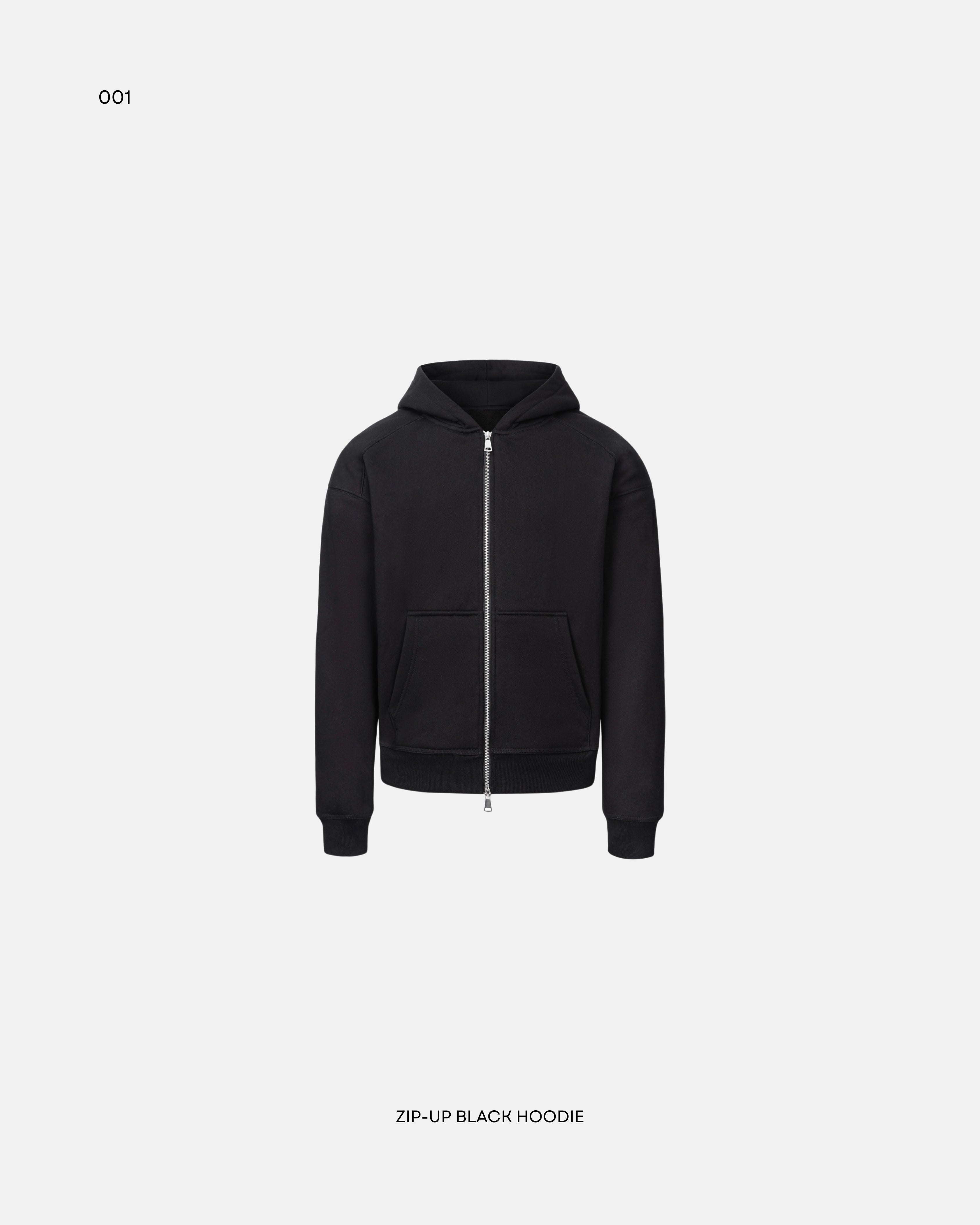 Zip-up black hoodie