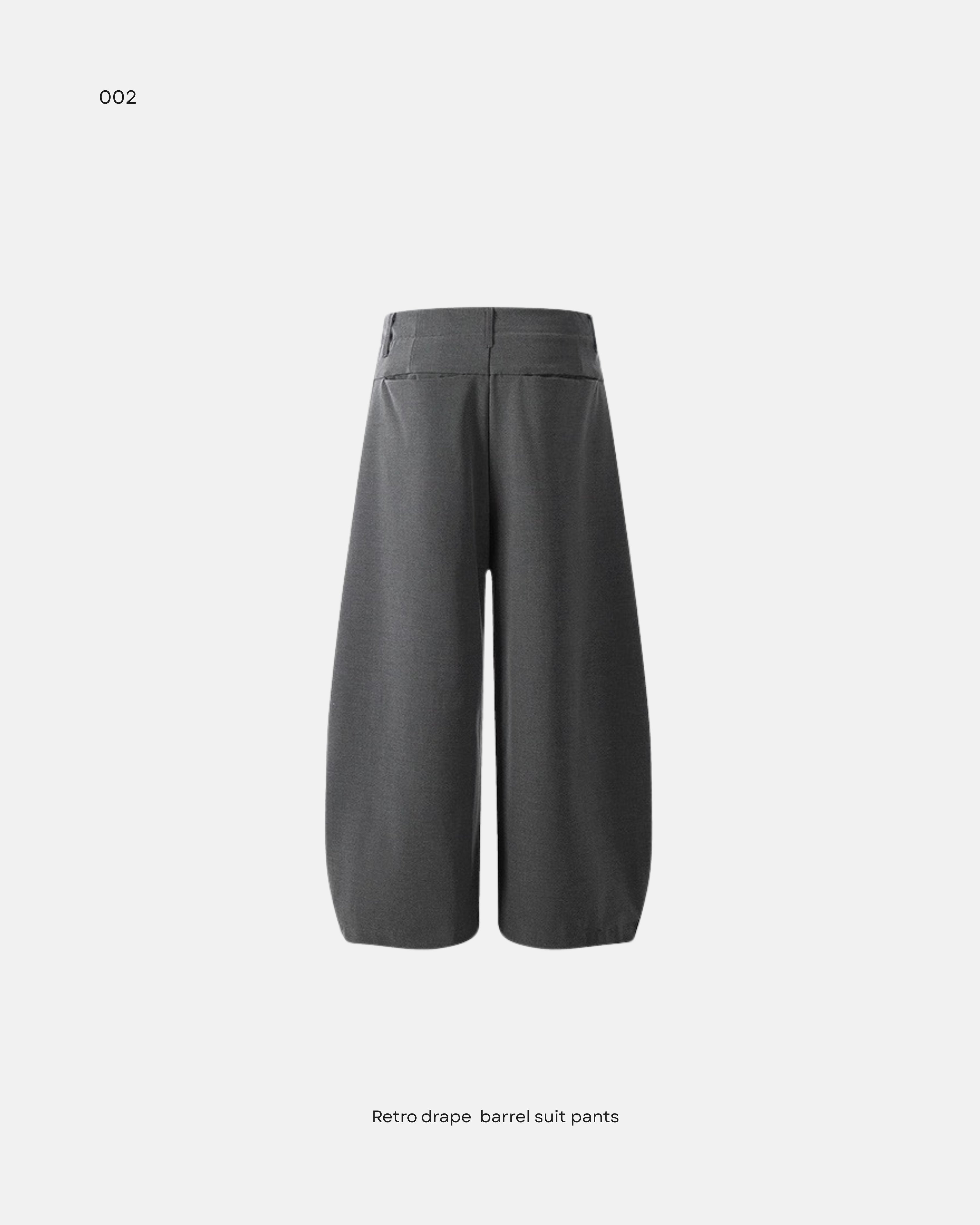 Retro drape barrel suit pants