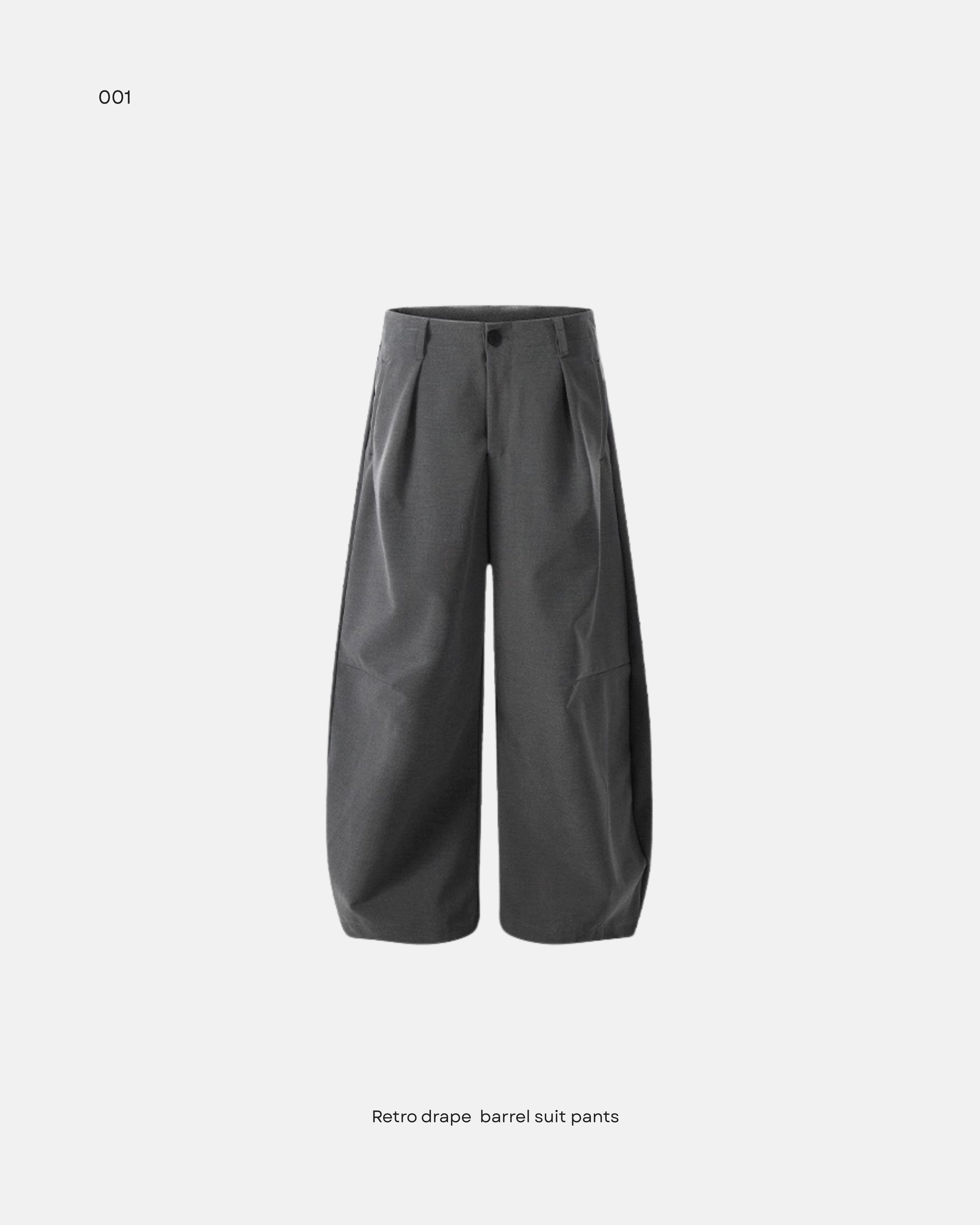 Retro drape barrel suit pants
