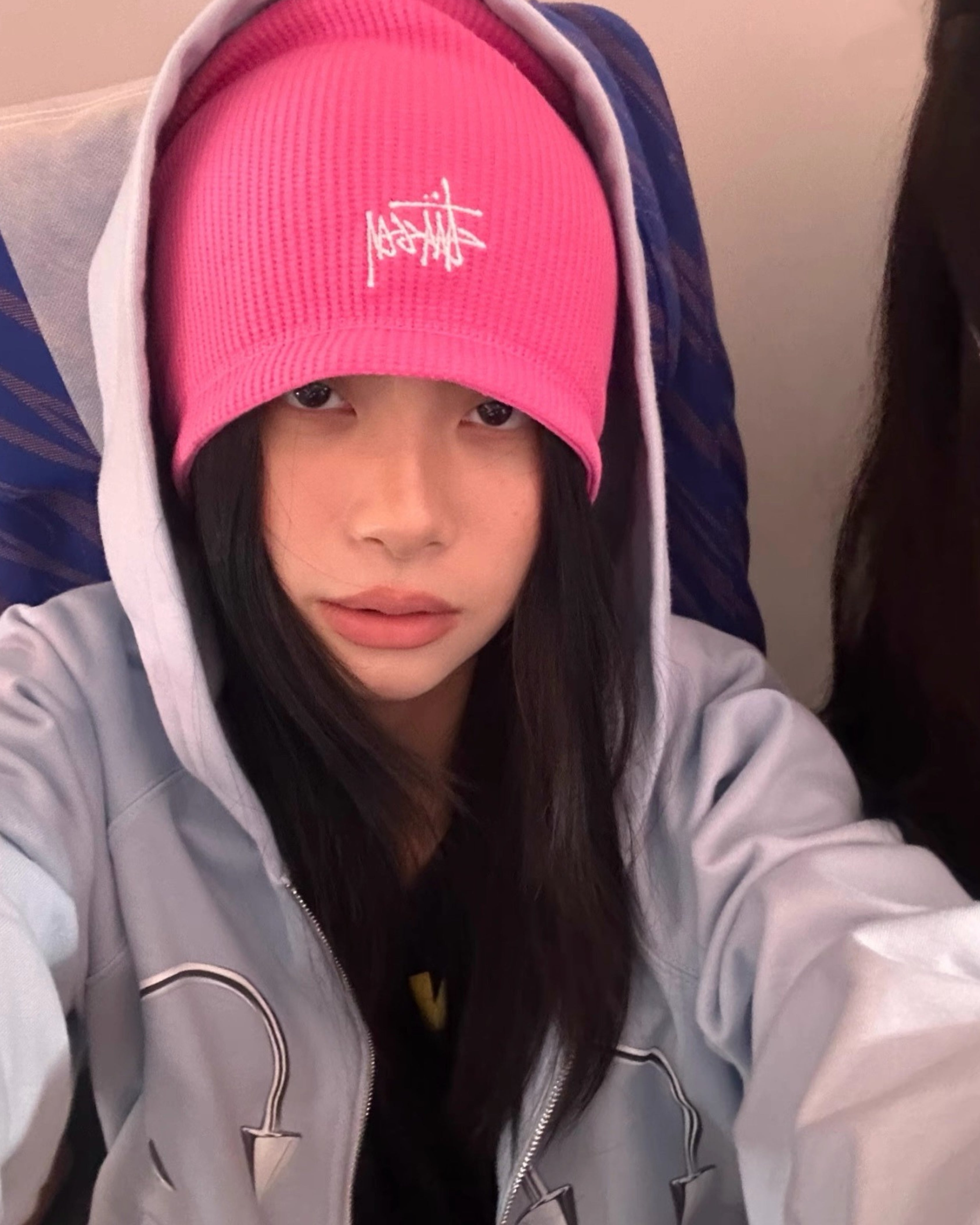 Stüssy Pink Waffle Skullcap Beanie