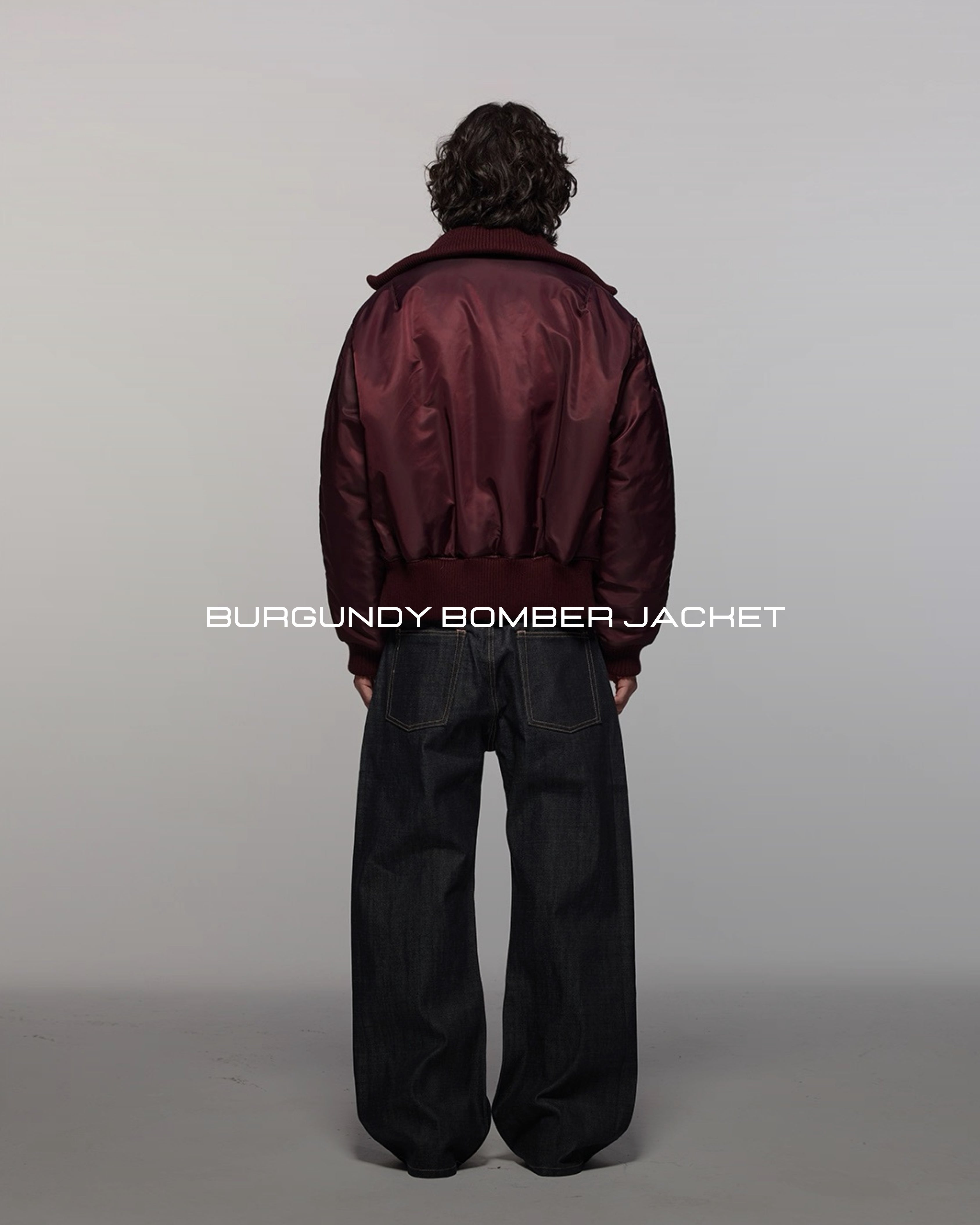 burgundy bomber jacket