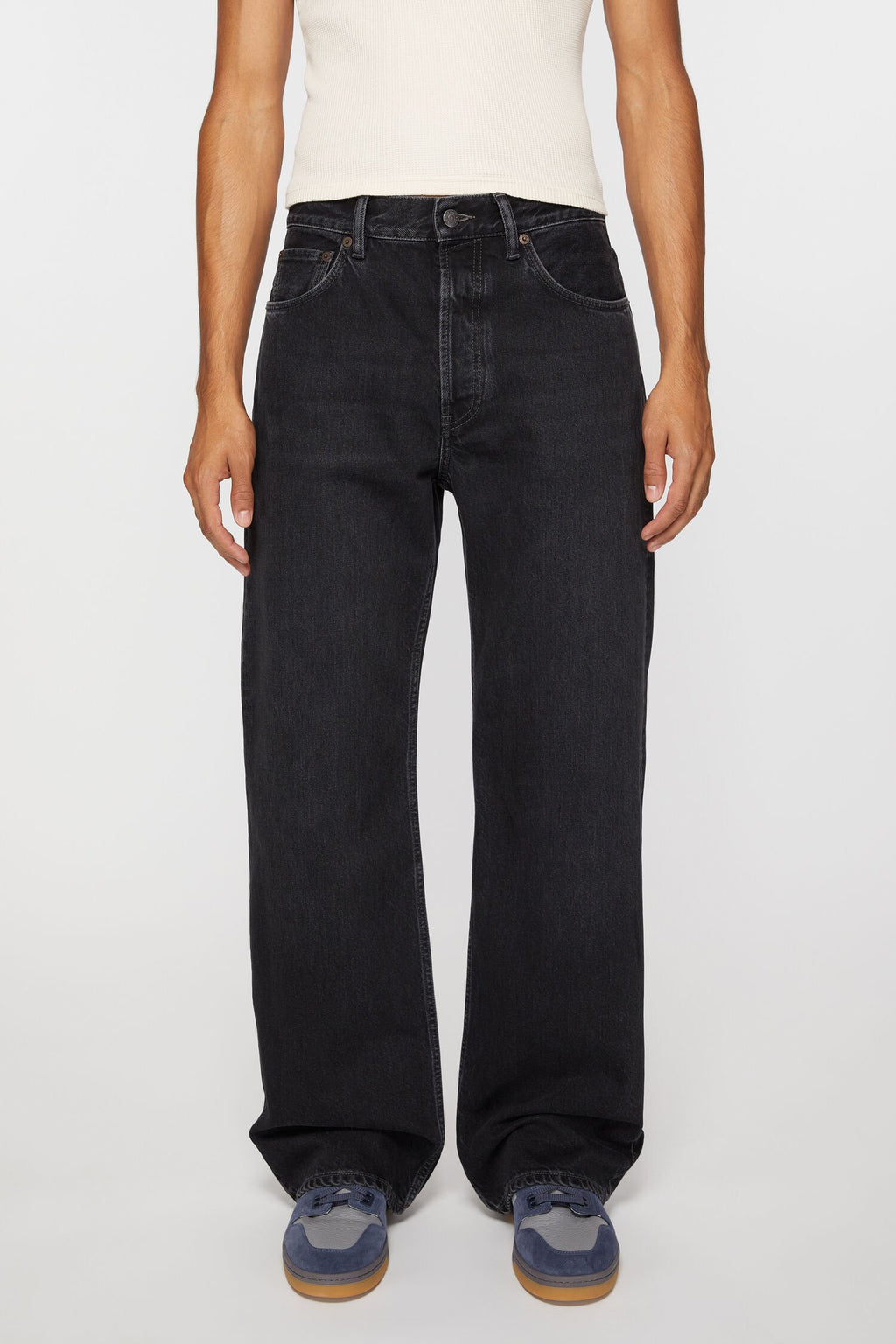 Acne Studios 2021M Regular Fit Mid Rise Wide Leg Jeans